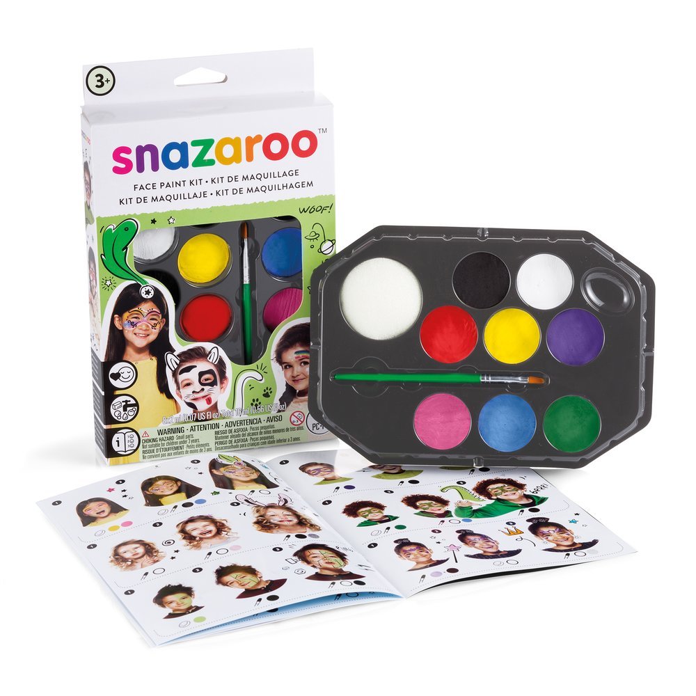 Snazaroo 8 Colour Facepaint Kit with Guide Book | Buy Online from The Home Crafters
