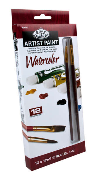 Royal & Langnickel Artist Paint Set with Brushes - Watercolour 12pk