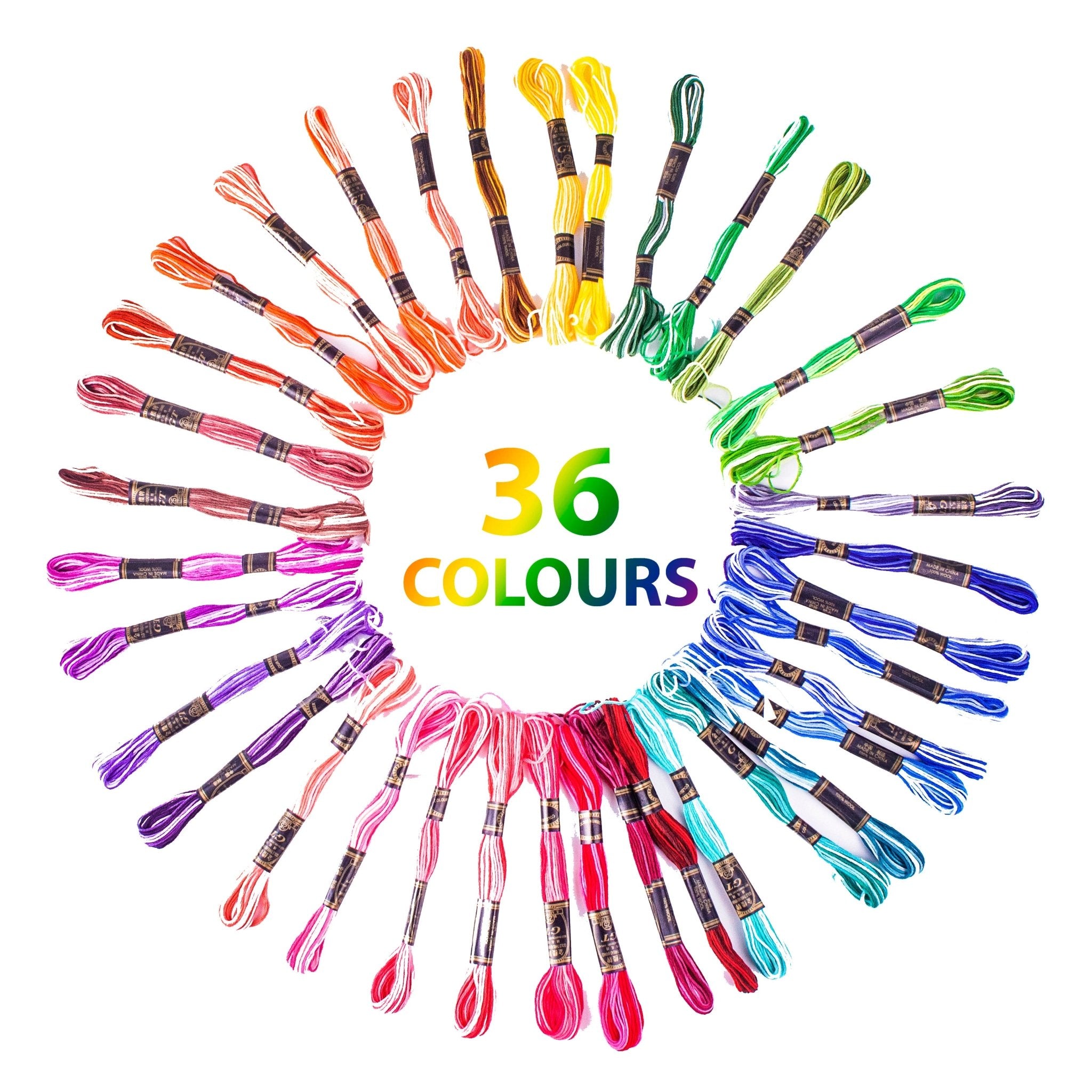 Trimits Stranded Cotton Embroidery Floss: Rainbow Variegated: 36pk | Buy Online from The Home Crafters