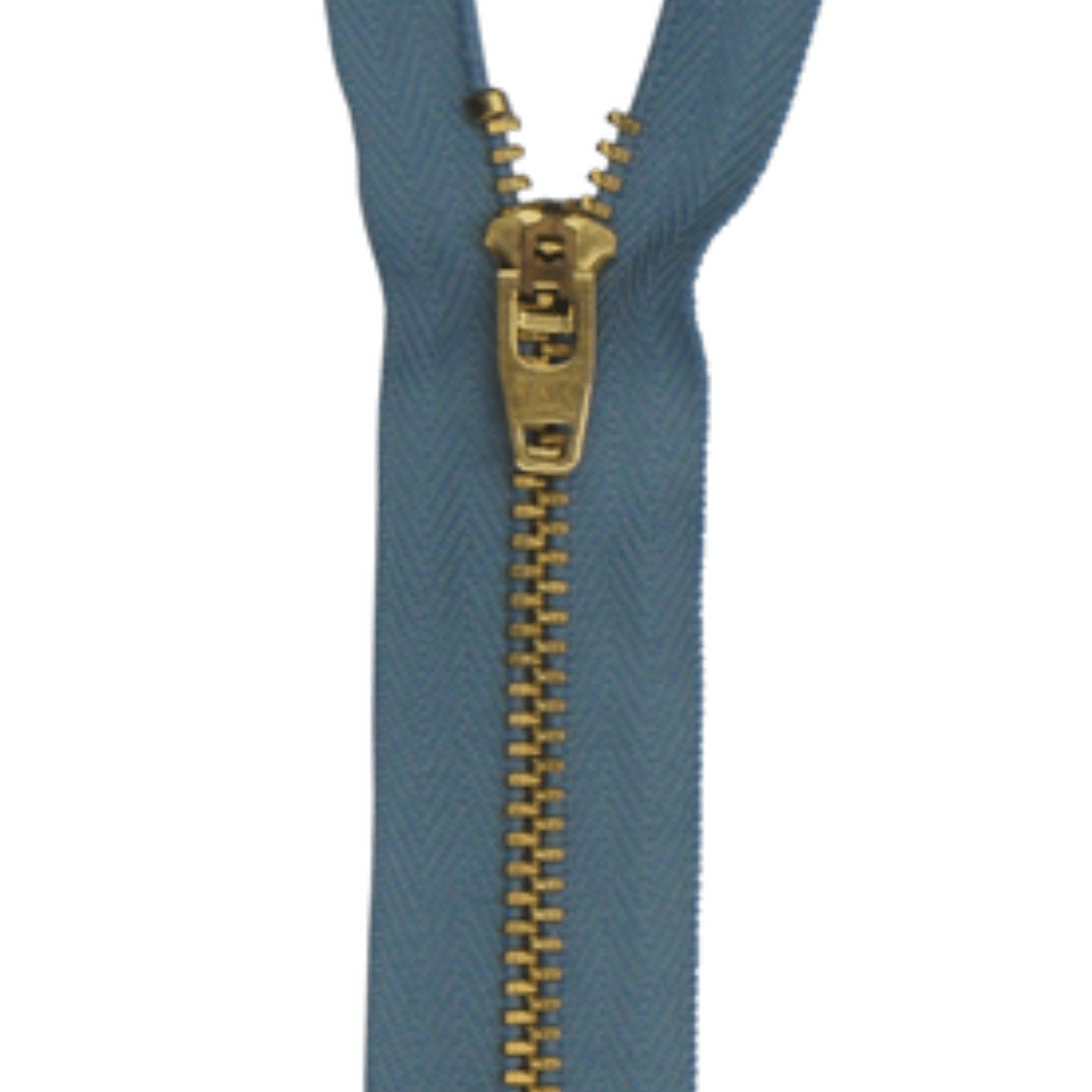 YKK Brass Tooth Jeans Zip 555 - Wedgewood Blue | Buy Online from The Home Crafters